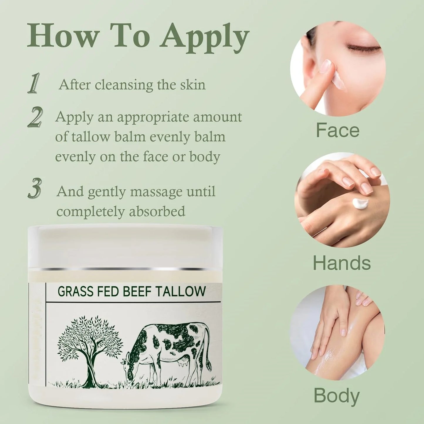 Grass-Fed Tallow Moisturizing Cream – Deeply Soothing & Nourishing